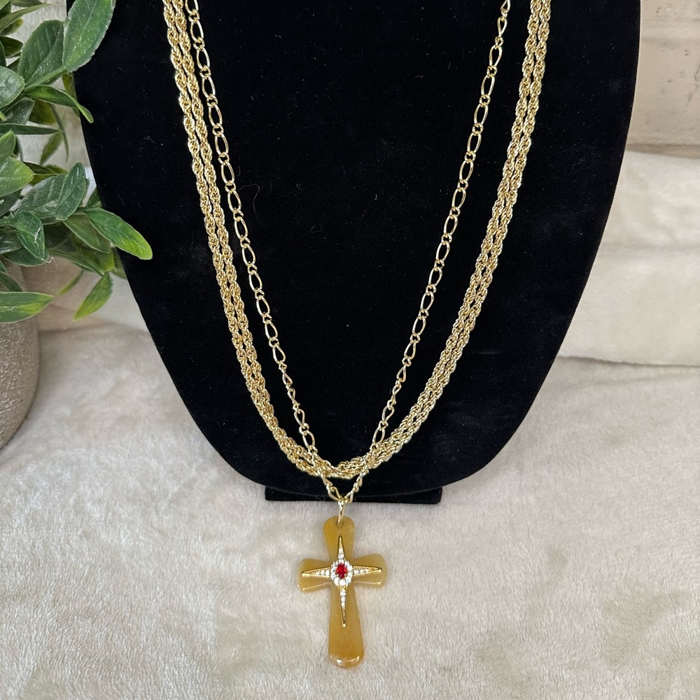 JBK Gold Cross Necklace Camrose & Kross